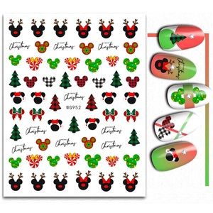 💌 BO/GO$6 Christmas Mickey Christmas Nail Stickers